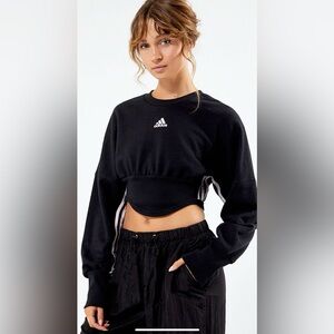 NWT ADIDAS Eco Dance 3-Stripes Corset Sweatshirt